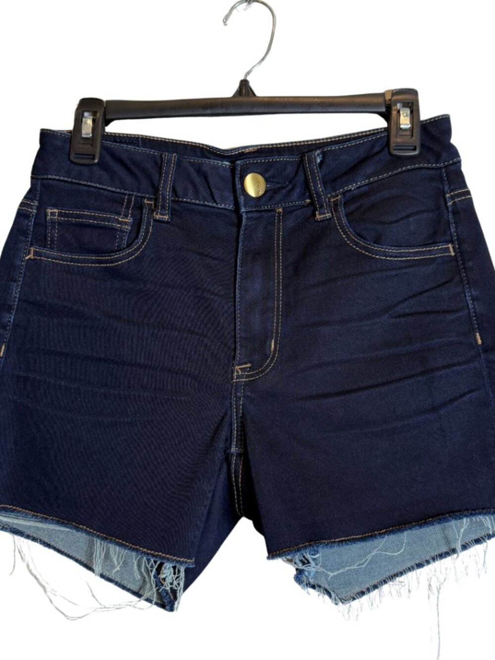 American Eagle Cut Off Hi Rise Shortie Denim Jean Shorts Womens 8 Dark Wash NWOT